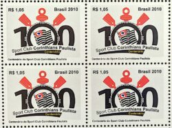 C 3027 Selo Corinthians Futebol 2010 Quadra