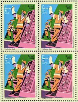 C 3986 Selo Profissao Gari Meio Ambiente 2021 Quadra