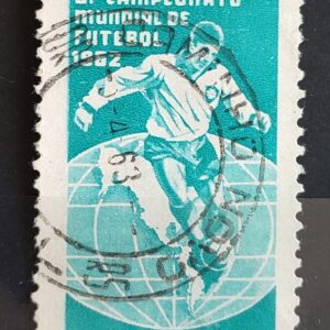 C 483 Selo Campeonato Mundial de Futebol Chile Mapa 1963 Circulado 3