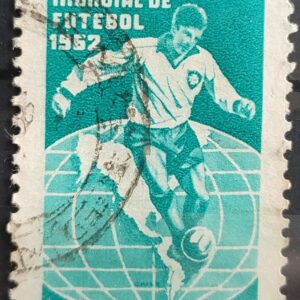 C 483 Selo Campeonato Mundial de Futebol Chile Mapa 1963 Circulado 4