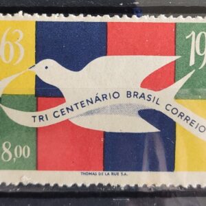 C 484 Selo Tricentenario dos Correios do Brasil Servico Postal Pomba Ave Passaro 1963 1