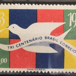 C 484 Selo Tricentenario dos Correios do Brasil Servico Postal Pomba Ave Passaro 1963 2