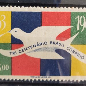 C 484 Selo Tricentenario dos Correios do Brasil Servico Postal Pomba Ave Passaro 1963 4