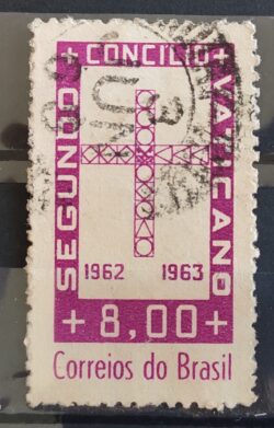 C 486 Selo Concilio Ecumenico Vaticano Religiao 1963 Circulado 1