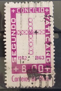 C 486 Selo Concilio Ecumenico Vaticano Religiao 1963 Circulado 3