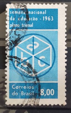 C 487 Selo Semana Nacional de Educacao 1963 Circulado 1