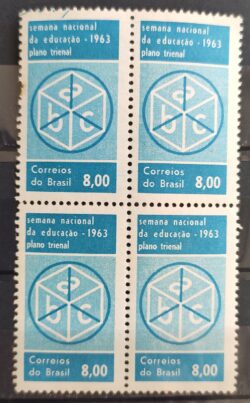 C 487 Selo Semana Nacional de Educacao 1963 Quadra