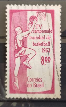 C 488 Selo Campeonato Mundial de Basquete 1963 Circulado 3