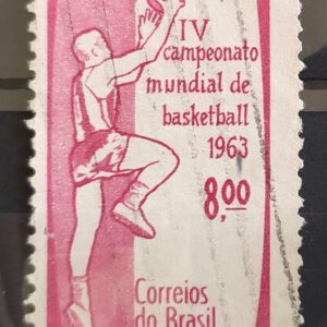 C 488 Selo Campeonato Mundial de Basquete 1963 Circulado 3