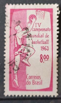 C 488 Selo Campeonato Mundial de Basquete 1963 Circulado 4
