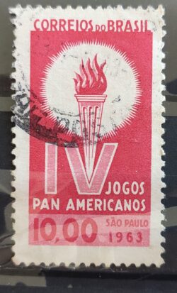 C 489 Selo Jogos Panamericanos Sao Paulo Fogo 1963 Circulado 1