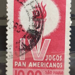 C 489 Selo Jogos Panamericanos Sao Paulo Fogo 1963 Circulado 3