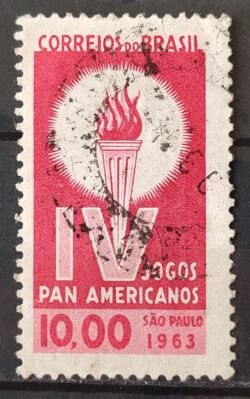 C 489 Selo Jogos Panamericanos Sao Paulo Fogo 1963 Circulado 5