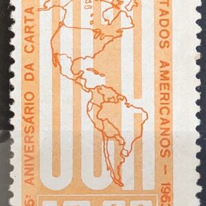 C 490 Selo Aniversario da Carta da OEA Mapa 1963 1