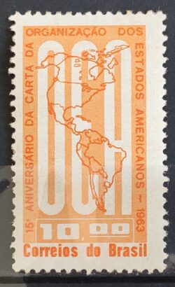 C 490 Selo Aniversario da Carta da OEA Mapa 1963 2