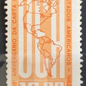 C 490 Selo Aniversario da Carta da OEA Mapa 1963 2