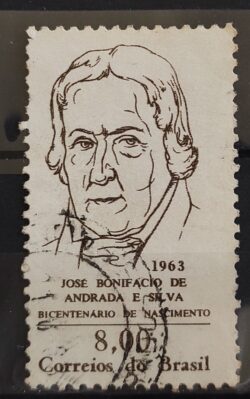 C 491 Selo Jose Bonifacio Personalidade Historia 1963 Circulado 2
