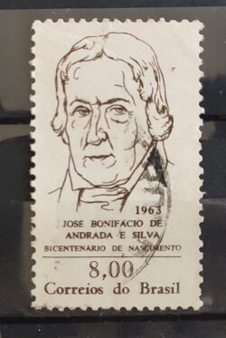 C 491 Selo Jose Bonifacio Personalidade Historia 1963 Circulado 3