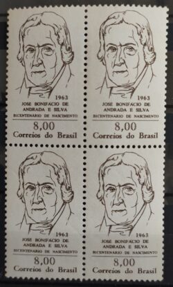 C 491 Selo Jose Bonifacio Personalidade Historia 1963 Circulado Quadra