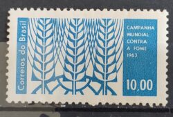 C 492 Selo Campanha Mundial Contra a Fome Saude Economia 1963 1