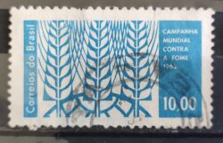 C 492 Selo Campanha Mundial Contra a Fome Saude Economia 1963 Circulado 3