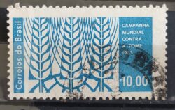 C 492 Selo Campanha Mundial Contra a Fome Saude Economia 1963 Circulado 4