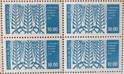 C 492 Selo Campanha Mundial Contra a Fome Saude Economia 1963 Quadra