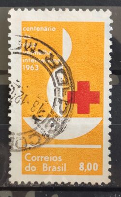 C 493 Selo Centenario da Cruz Vermelha Saude 1963 Circulado 3