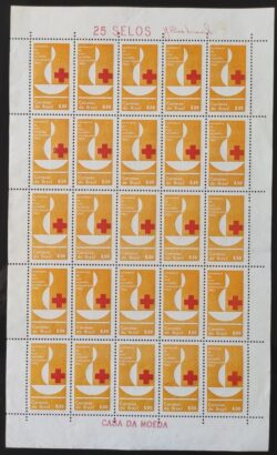 C 493 Selo Centenario da Cruz Vermelha Saude 1963 Folha