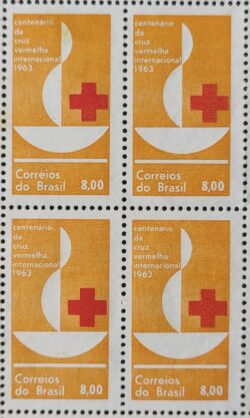 C 493 Selo Centenario da Cruz Vermelha Saude 1963 Quadra