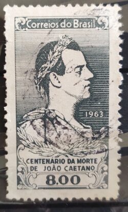 C 494 Selo Centenario da Morte Ator Joao Caetano dos Santos Teatro 1963 Circulado 2