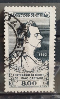 C 494 Selo Centenario da Morte Ator Joao Caetano dos Santos Teatro 1963 Circulado 4