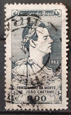 C 494 Selo Centenario da Morte Ator Joao Caetano dos Santos Teatro 1963 Circulado 5