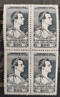 C 494 Selo Centenario da Morte Ator Joao Caetano dos Santos Teatro 1963 Quadra 1