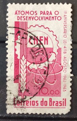 C 495 Selo Atomos para o Desenvolvimento CNEM 1963 Circulado 1