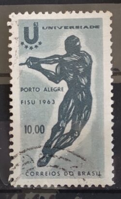 C 496 Selo Jogos Universitarios Educacao Esporte 1963 Circulado 4