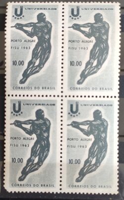 C 496 Selo Jogos Universitarios Educacao Esporte 1963 Quadra