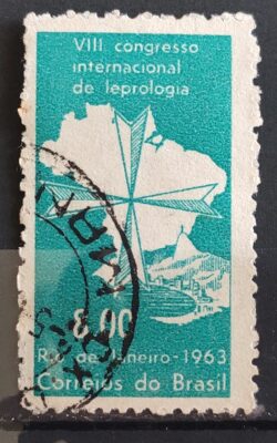 C 498 Selo Congresso Internacional de Hanseniase Mapa Saude 1963 Circulado 1