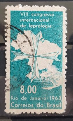 C 498 Selo Congresso Internacional de Hanseniase Mapa Saude 1963 Circulado 3