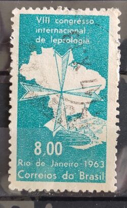 C 498 Selo Congresso Internacional de Hanseniase Mapa Saude 1963 Circulado 4