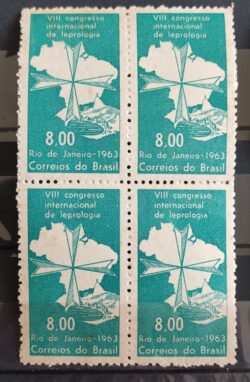 C 498 Selo Congresso Internacional de Hanseniase Mapa Saude 1963 Quadra 1