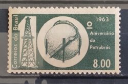 C 499 Selo Aniversario da Petrobras Energia Petroleo 1963