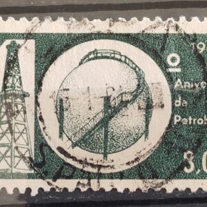 C 499 Selo Aniversario da Petrobras Energia Petroleo 1963 Circulado 1