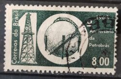 C 499 Selo Aniversario da Petrobras Energia Petroleo 1963 Circulado 5
