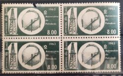C 499 Selo Aniversario da Petrobras Energia Petroleo 1963 Quadra