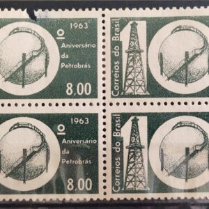 C 499 Selo Aniversario da Petrobras Energia Petroleo 1963 Quadra