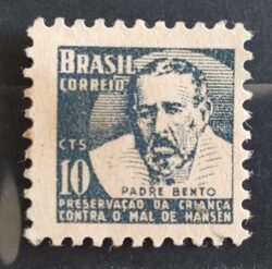 C 501 Selo Campanha Contra o Mal de Hansen Hanseniase Padre Bento Religiao Saude H9 1963 1