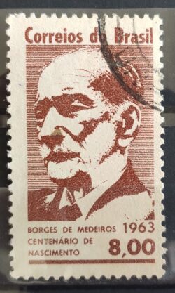 C 502 Selo Borges de Medeiros Politico Rio Grande do Sul 1963 Circulado 1