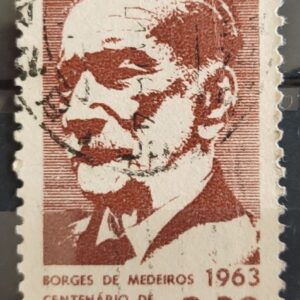 C 502 Selo Borges de Medeiros Politico Rio Grande do Sul 1963 Circulado 2