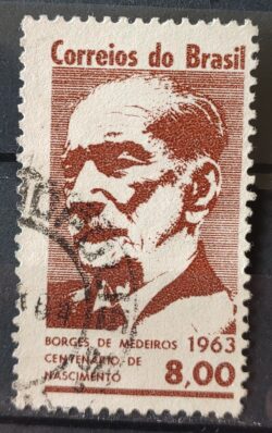 C 502 Selo Borges de Medeiros Politico Rio Grande do Sul 1963 Circulado 6